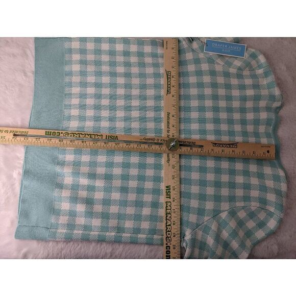 Draper James RSVP Turquoise Gingham Button up Cardigan Sz L Large NWT - Picture 8 of 10